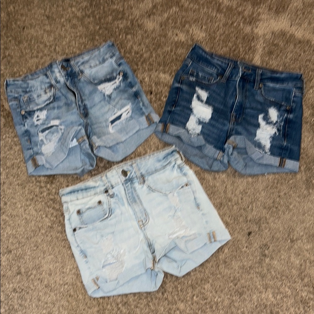 Denim Women Shorts - Light, Medium, and Dark Blue - Picture 1 of 2
